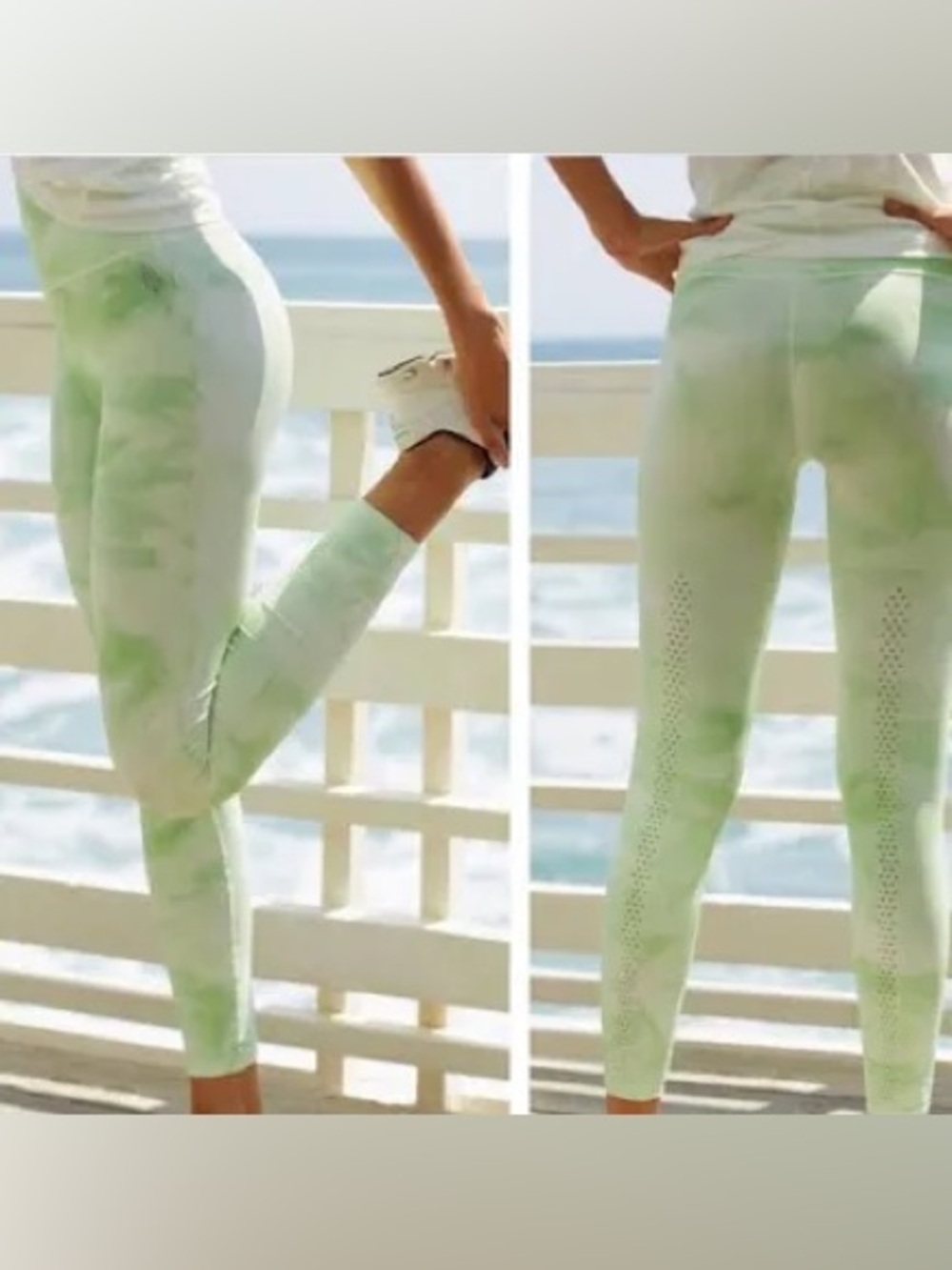 Free People Ladies Tie-Dye Leggings - Light Green
